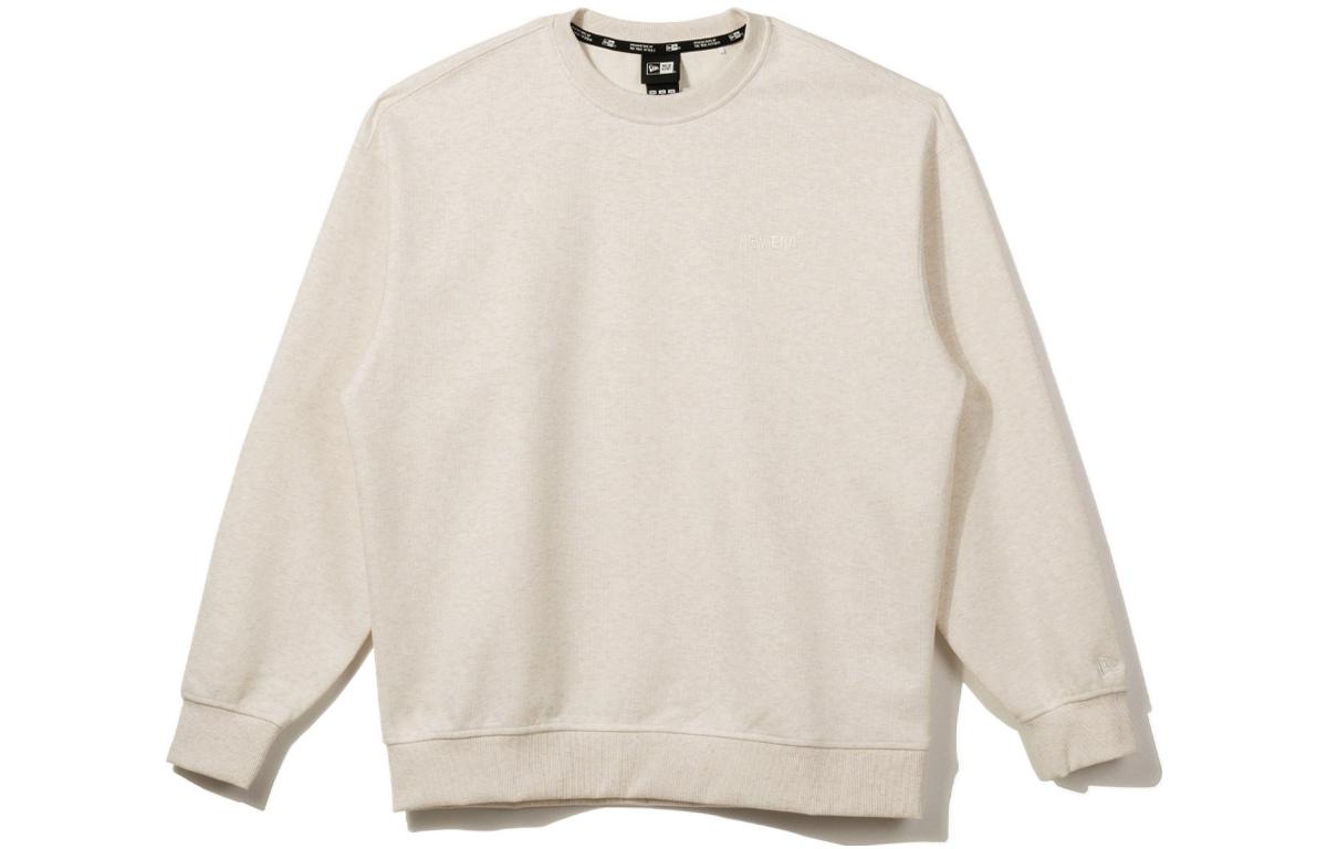 New Era SS23 Oatmeal Oversized Crewneck Unisex Pullover Sweatshirt 13546536