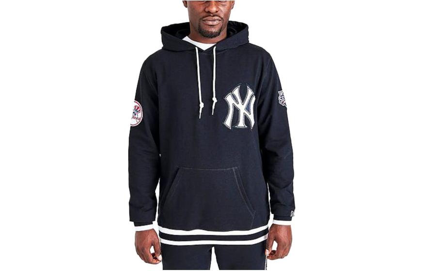 New Era SS23 Solid Color Letter Print Hoodie Navy Blue 13334282-400