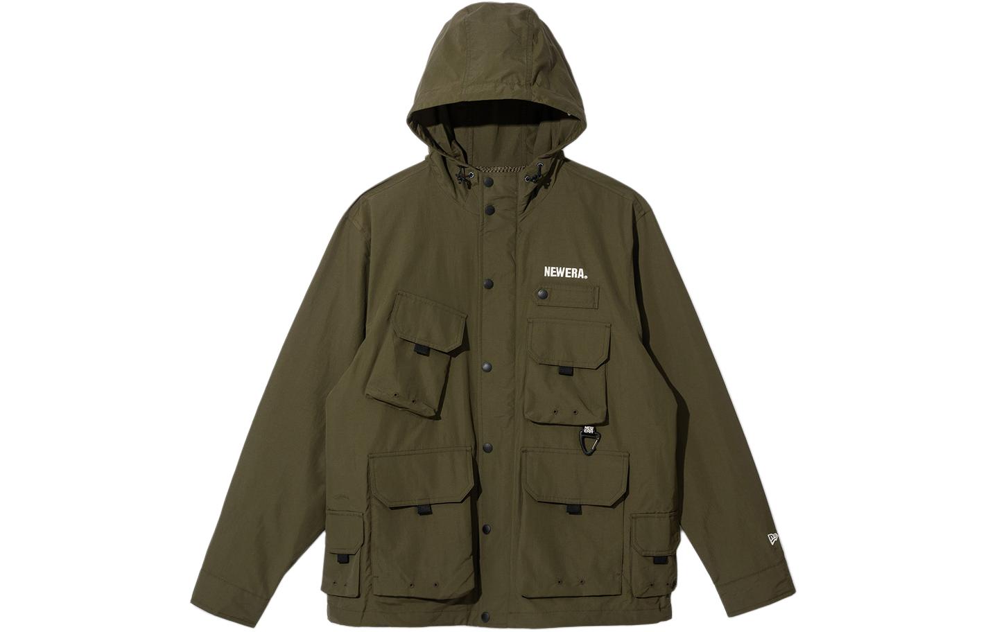 New Era SS24  Military Green Multi-Pocket Embroidered Hoodie Jacket 14179051