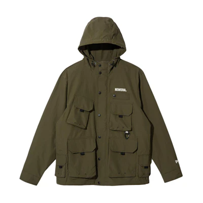 New Era SS24 Military Green Multi-Pocket Embroidered Hoodie Jacket 14179051