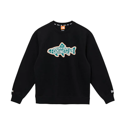 New Era SS24 Black Fish-Shaped Logo Crewneck Long Sleeve Sweatshirt 14179035
