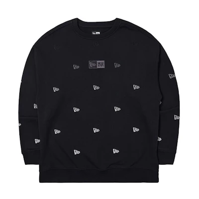New Era SS24 Black Gradient Embroidered Crewneck Sweatshirt Unisex 14187458