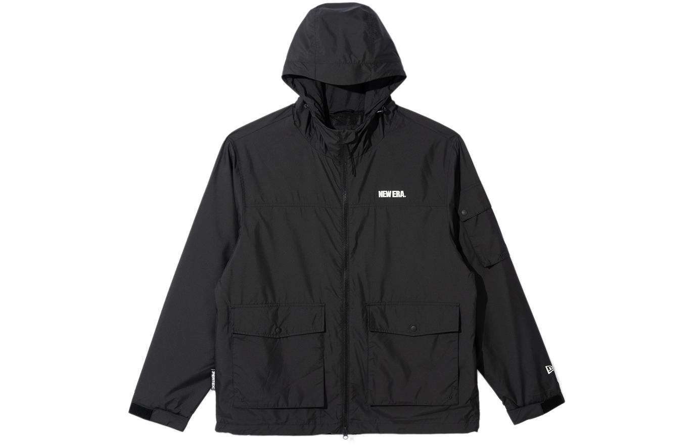 New Era SS24 Black Letter Embroidery Hooded Long-Sleeve Jacket 14179037