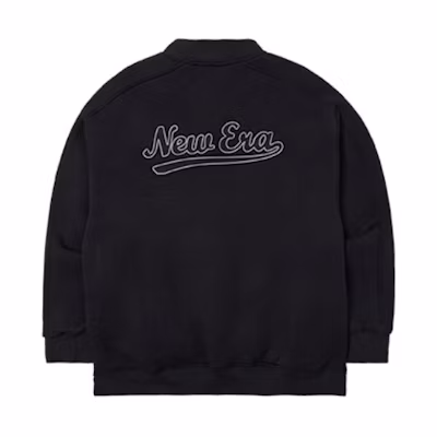 New Era SS24 Black Oversized Embroidered Long-Sleeve Jacket Unisex 14187381