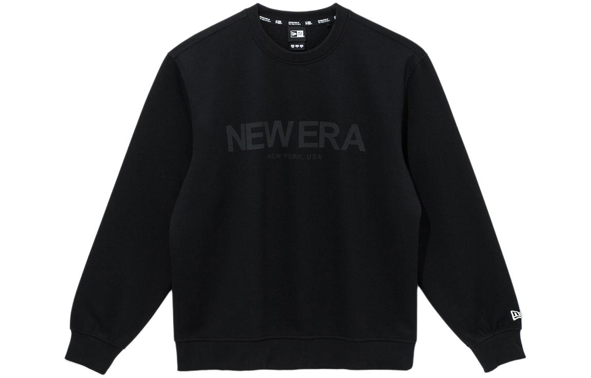New Era SS24 Black Unisex Crewneck Pullover Sweatshirt with Letter Print 14179203