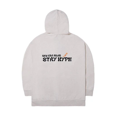 New Era SS24 Cartoon Embroidery Zip Hoodie Unisex Light Grey 14187447
