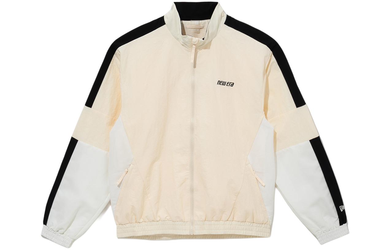 New Era SS24 Colorblock Letter Logo Zip-Up Jacket Beige 14179131