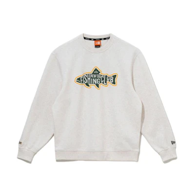 New Era SS24 Fish Letter Graphic Oatmeal Crewneck Sweatshirt 14179034