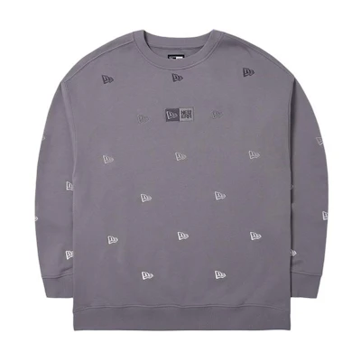 New Era SS24 Gradient Embroidered Unisex Oversized Crewneck Sweatshirt Grey 14187457
