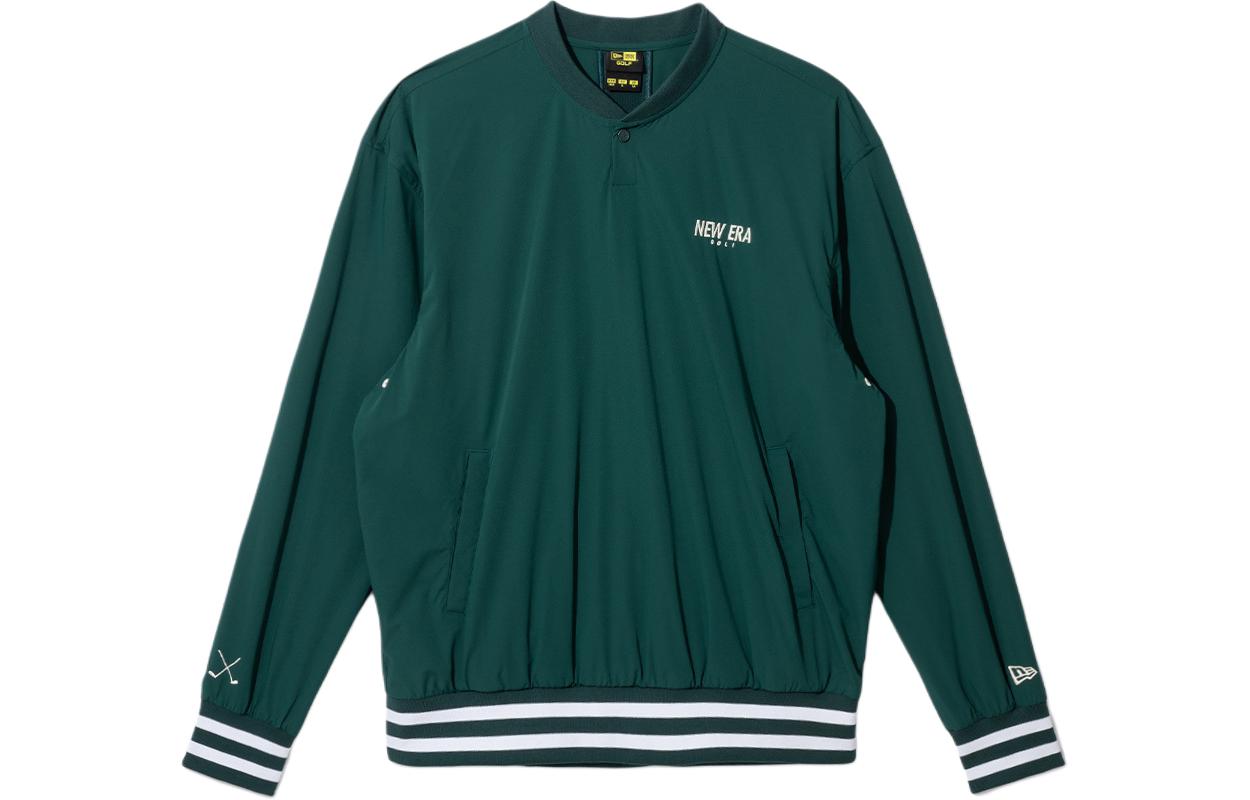 New Era SS24 Green Striped Logo Embroidered Long Sleeve Jacket 14307734