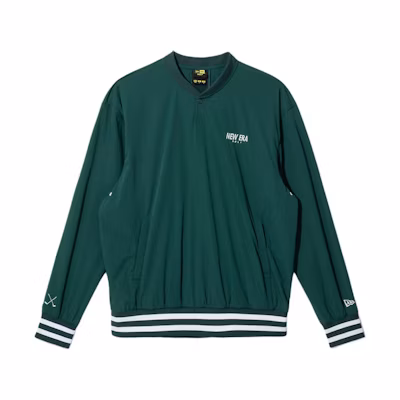 New Era SS24 Green Striped Logo Embroidered Long Sleeve Jacket 14307734