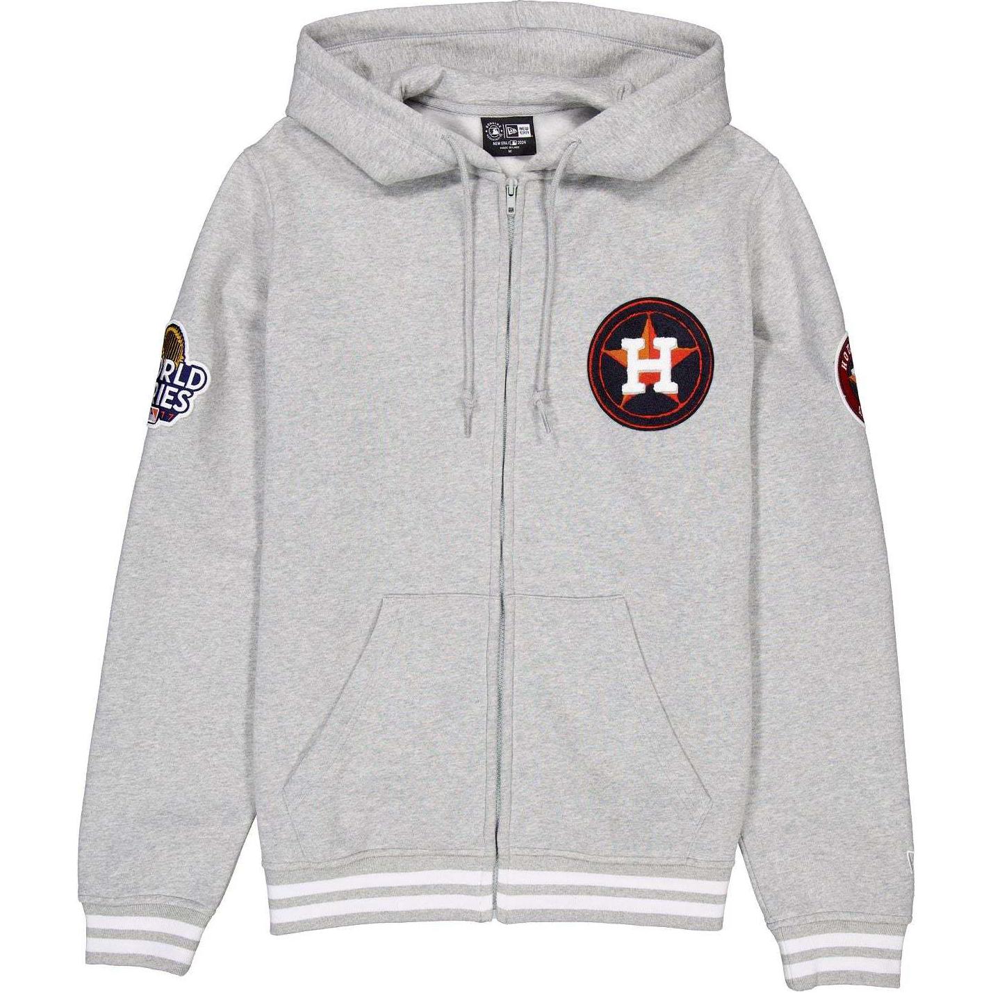 New Era SS24 Houston Astros Logo Hoodie Zipper Unisex Long Sleeve Gray 60496734