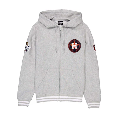 New Era SS24 Houston Astros Logo Hoodie Zipper Unisex Long Sleeve Gray 60496734