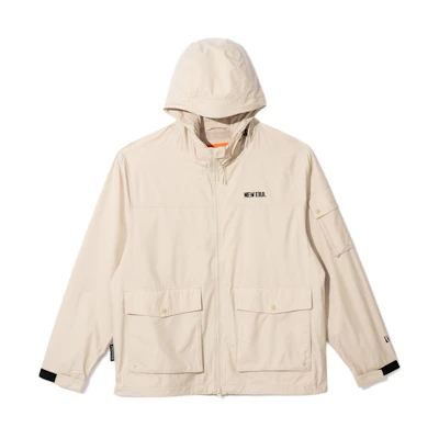 New Era SS24 Ivory Letter Embroidered Long-Sleeve Hoodie Jacket 14179036