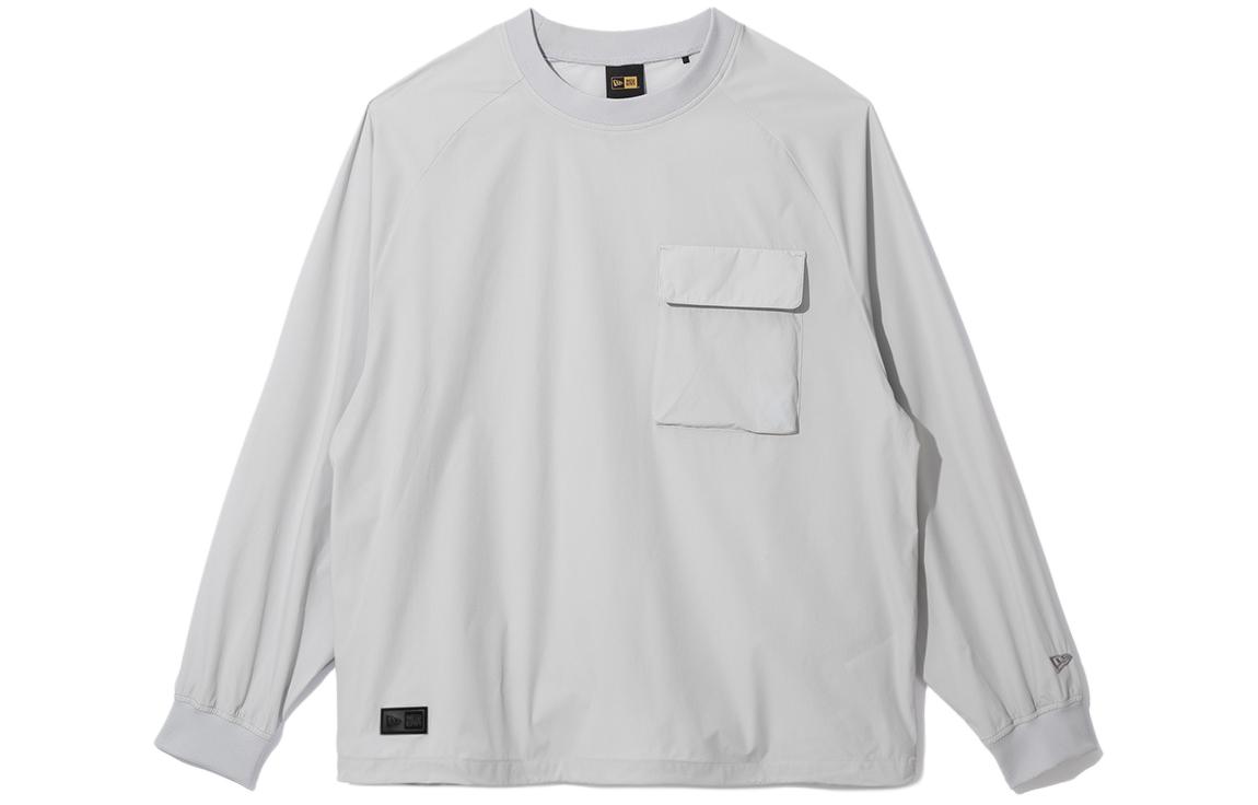 New Era SS24 Logo Embroidered Crewneck Pullover Jacket Grey 14179094