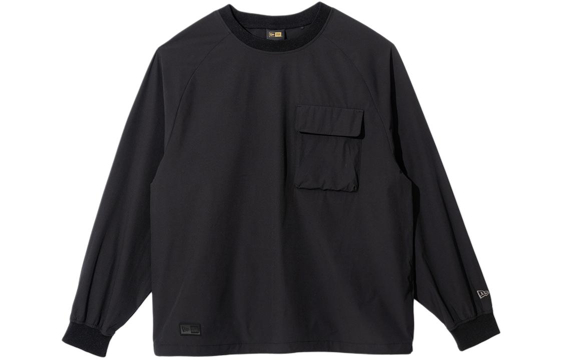 New Era SS24 Logo Embroidered Pullover Jacket Black Long Sleeve 14179095