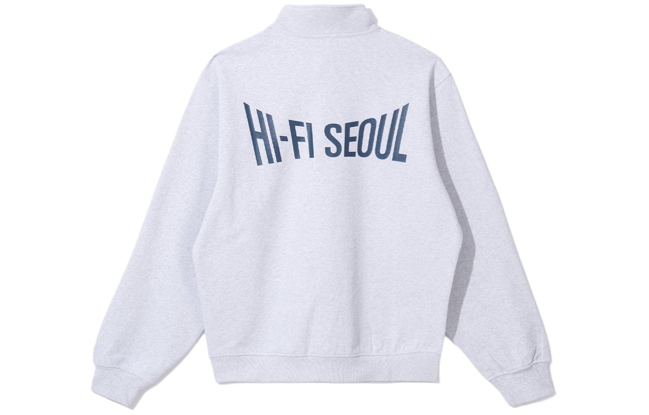 New Era SS24 Logo Half-Zip High Neck Sweatshirt Heather Gray Unisex 14339636