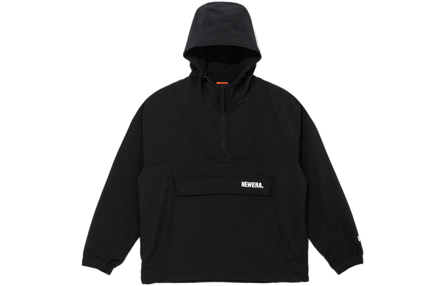 New Era SS24 Logo Half-Zip Hoodie Jacket Black Long Sleeve 14179064