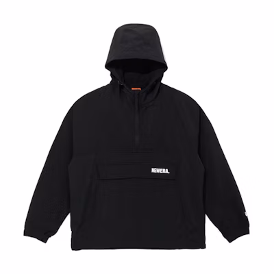 New Era SS24 Logo Half-Zip Hoodie Jacket Black Long Sleeve 14179064