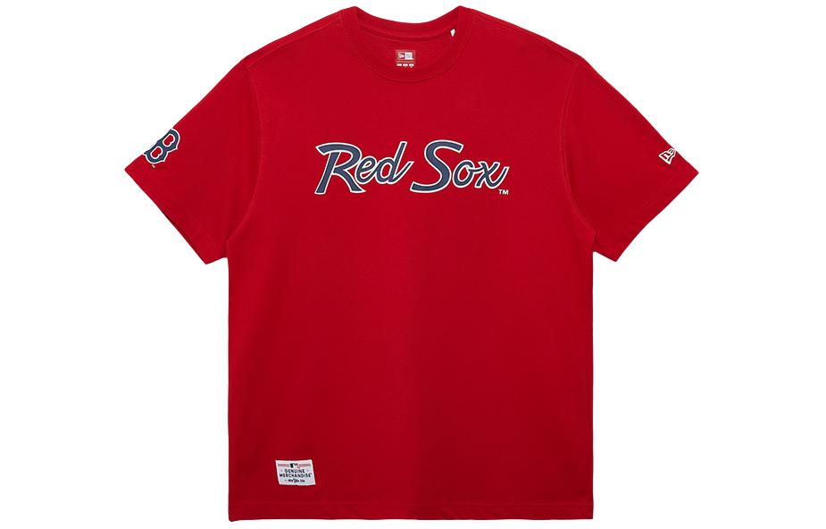 New Era SS24 MLB Boston Red Sox Lettering Oversized T-Shirt Unisex Red. 14179150