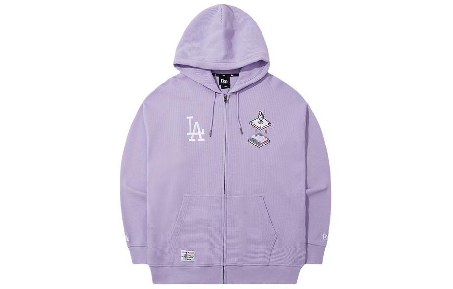 New Era SS24 MLB LA Dodgers NY Embroidered Zip Hoodie Unisex Purple 14112297