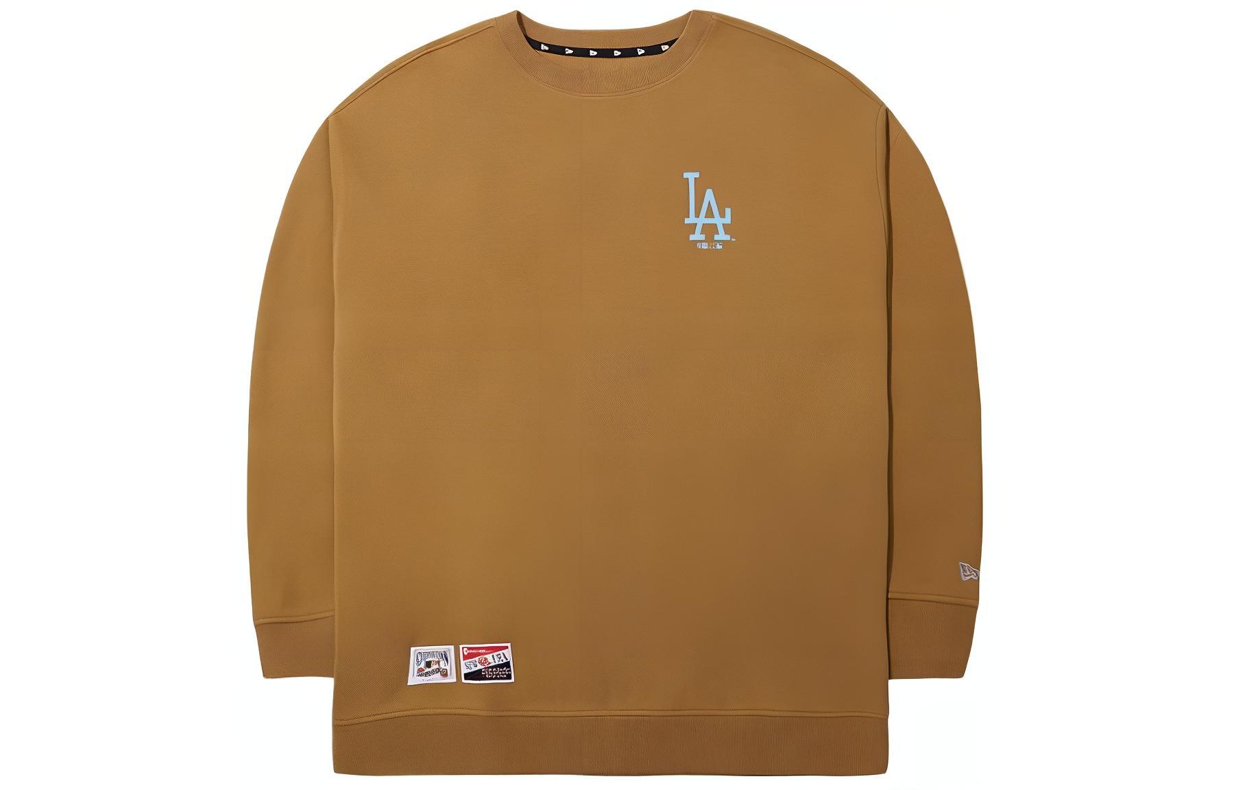 New Era SS24 MLB LA Dodgers Retro Logo Loose Fit Sweatshirt Khaki Unisex 14187460