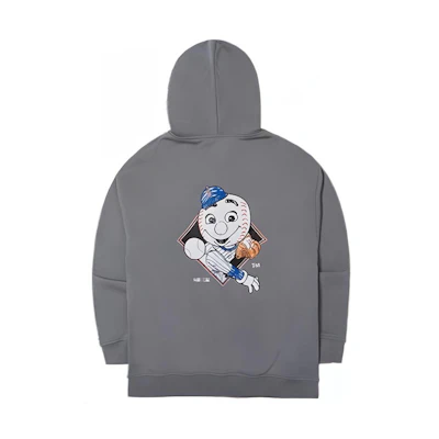 New Era SS24 MLB New York Mets Hand-Drawn Cartoon Hoodie Unisex Grey 14187449