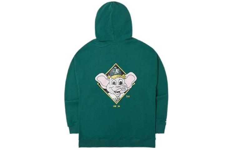 New Era SS24 MLB Oakland Athletics Cartoon Embroidery Hoodie Green Unisex 14187448