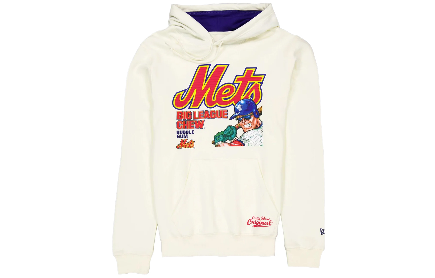 New Era SS24 NY Mets Kangaroo Pocket Graphic Hoodie Unisex Off-White 60505873