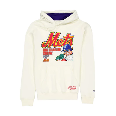 New Era SS24 NY Mets Kangaroo Pocket Graphic Hoodie Unisex Off-White 60505873