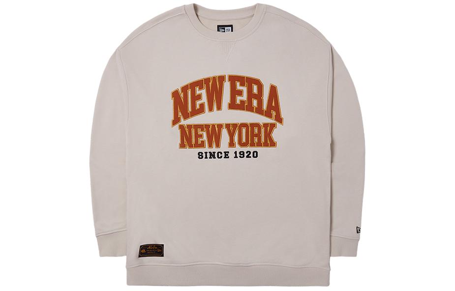 New Era SS24 Retro Minimalist Embroidered Pullover Sweatshirt Unisex Off-White 14187462