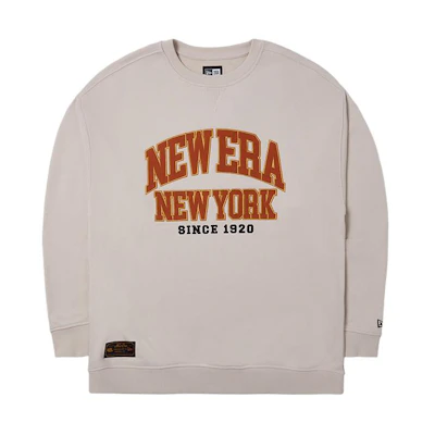 New Era SS24 Retro Minimalist Embroidered Pullover Sweatshirt Unisex Off-White 14187462