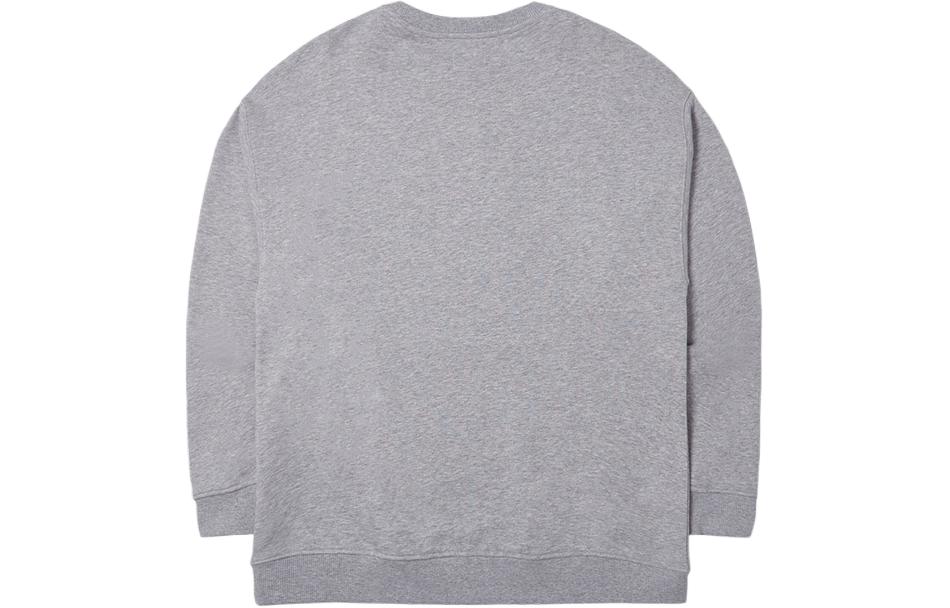 Lookbook New Era SS24 Retro Minimalist Embroidered Pullover Sweatshirt Unisex Grey 14187463