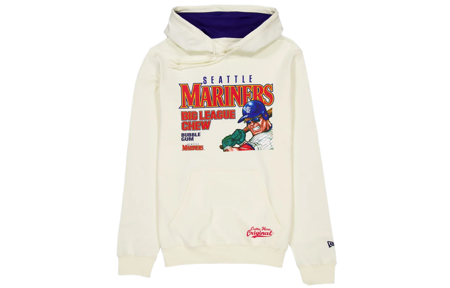 New Era SS24 Seattle Mariners Letter Cartoon Hoodie Beige Unisex 60505874