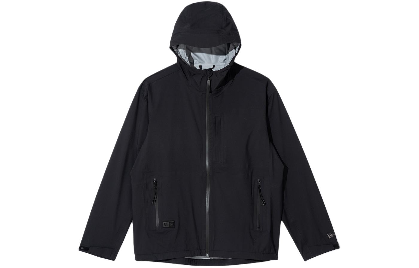 New Era SS24 Waterproof Zip Hoodie Jacket Unisex Black 14179108