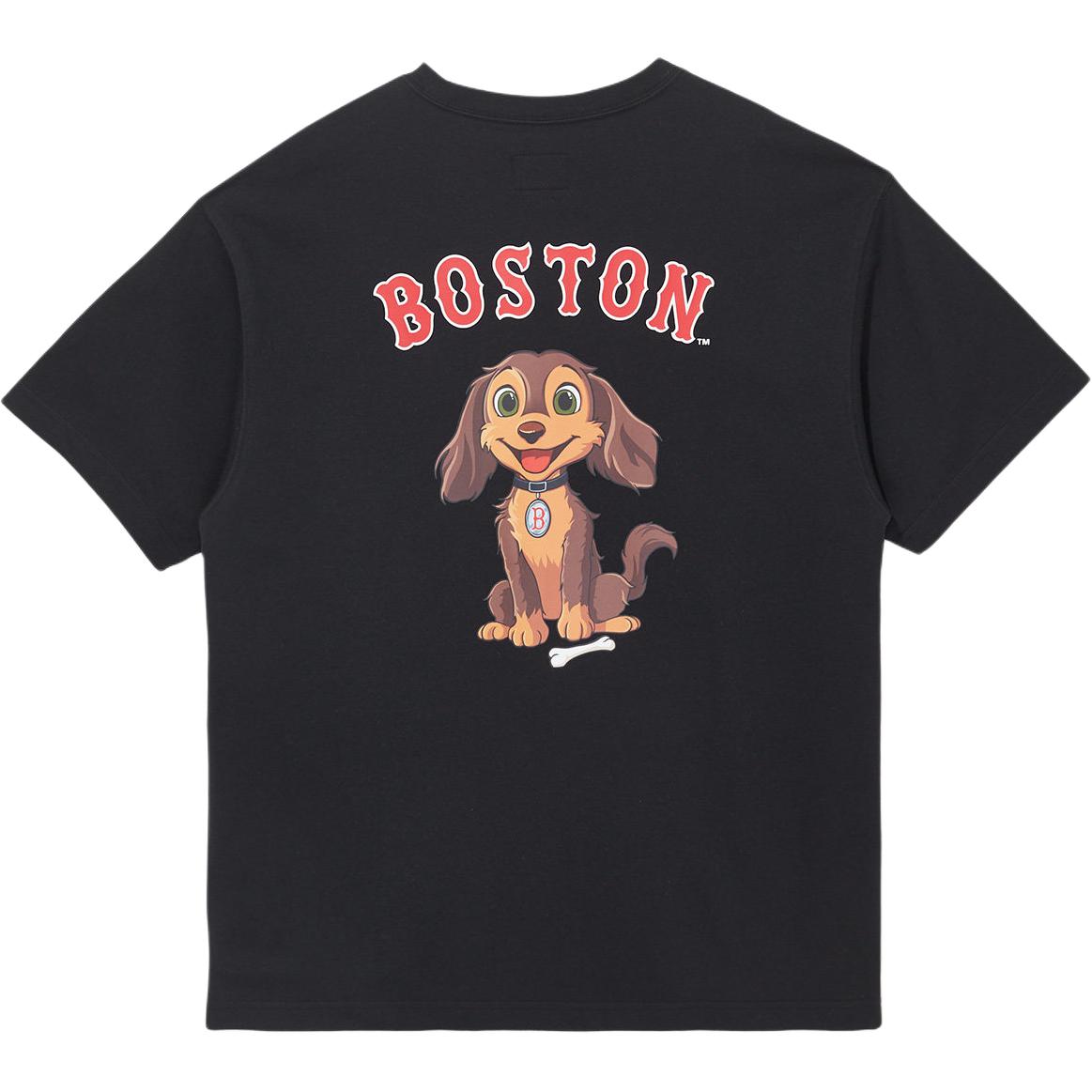 New Era SS26 Boston Red Sox Logo Embroidered Cartoon Tee Unisex Casual T-Shirt 14905240