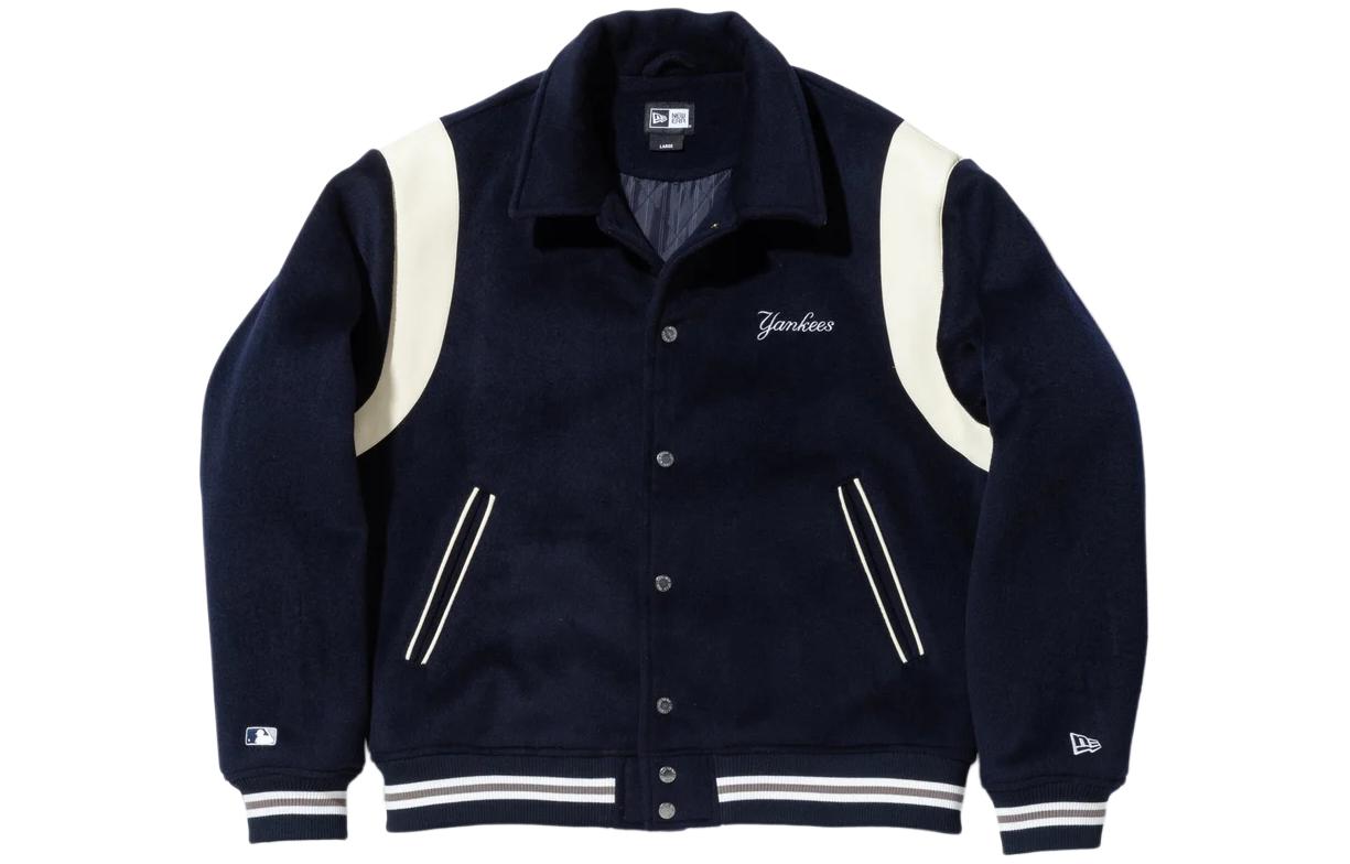 New Era Striped Collar Slim Fit Long Sleeve Jacket Unisex Blue 13755404