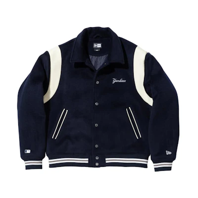 New Era Striped Collar Slim Fit Long Sleeve Jacket Unisex Blue 13755404