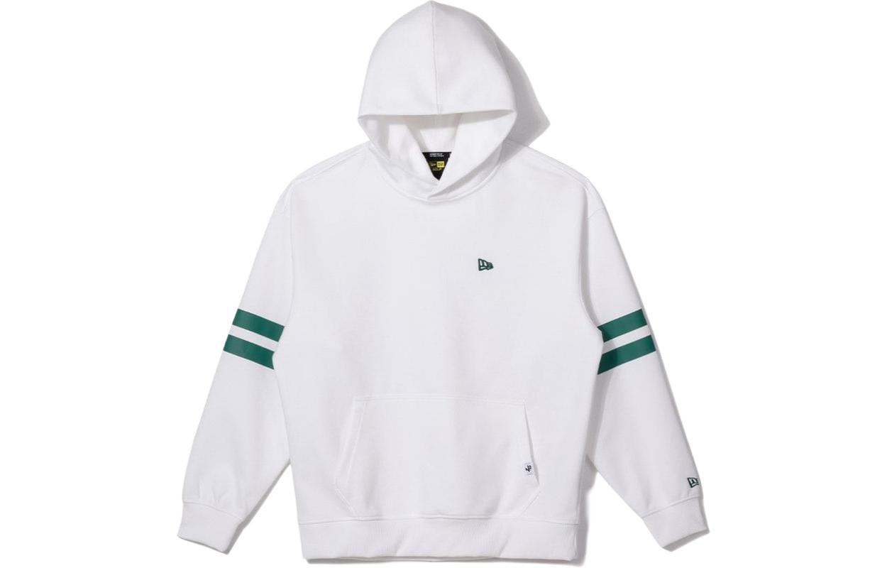 New Era Striped Print Hoodie Unisex White 13679630