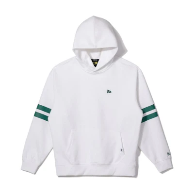 New Era Striped Print Hoodie Unisex White 13679630