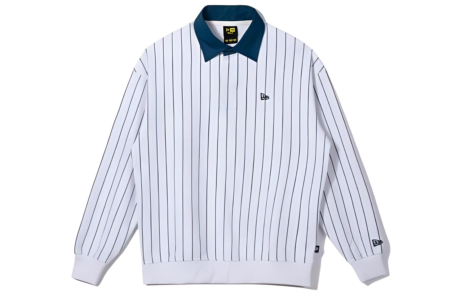 New Era Striped Printed Long-Sleeve Polo Sweatshirt Unisex Blue 13679579