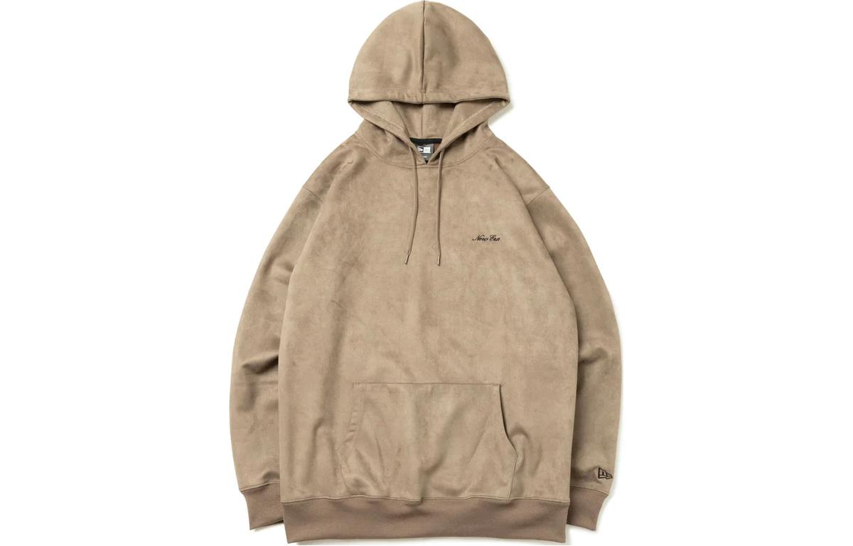 New Era Suede Pullover Hoodie Unisex Khaki 13330882