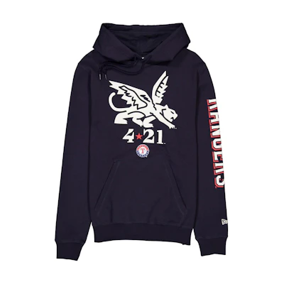 New Era Texas Rangers Logo Hoodie Navy - Unisex Pullover with Kangaroo Pocket 60502027