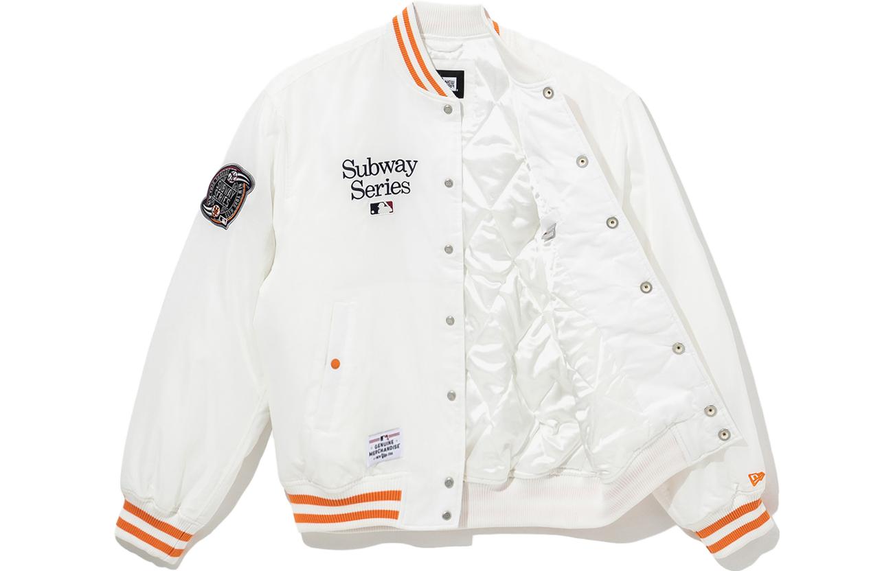 Lookbook New Era 中性棒球領休閒外套 白色 13944730