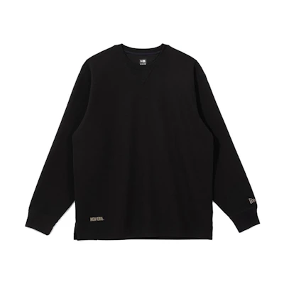 New Era Unisex Black Crewneck Sweatshirt with Solid Color Embroidered Logo 13781204