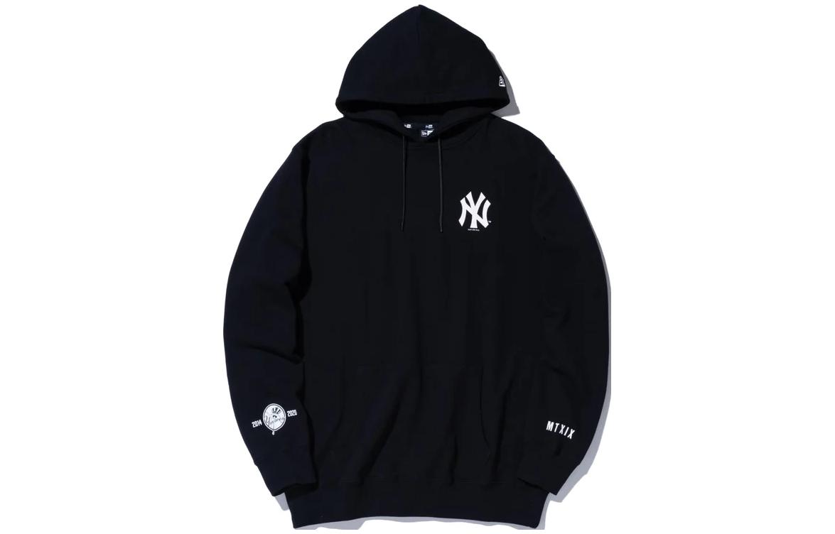 New Era Unisex Black Hoodie Pullover with Letter Design 12747115