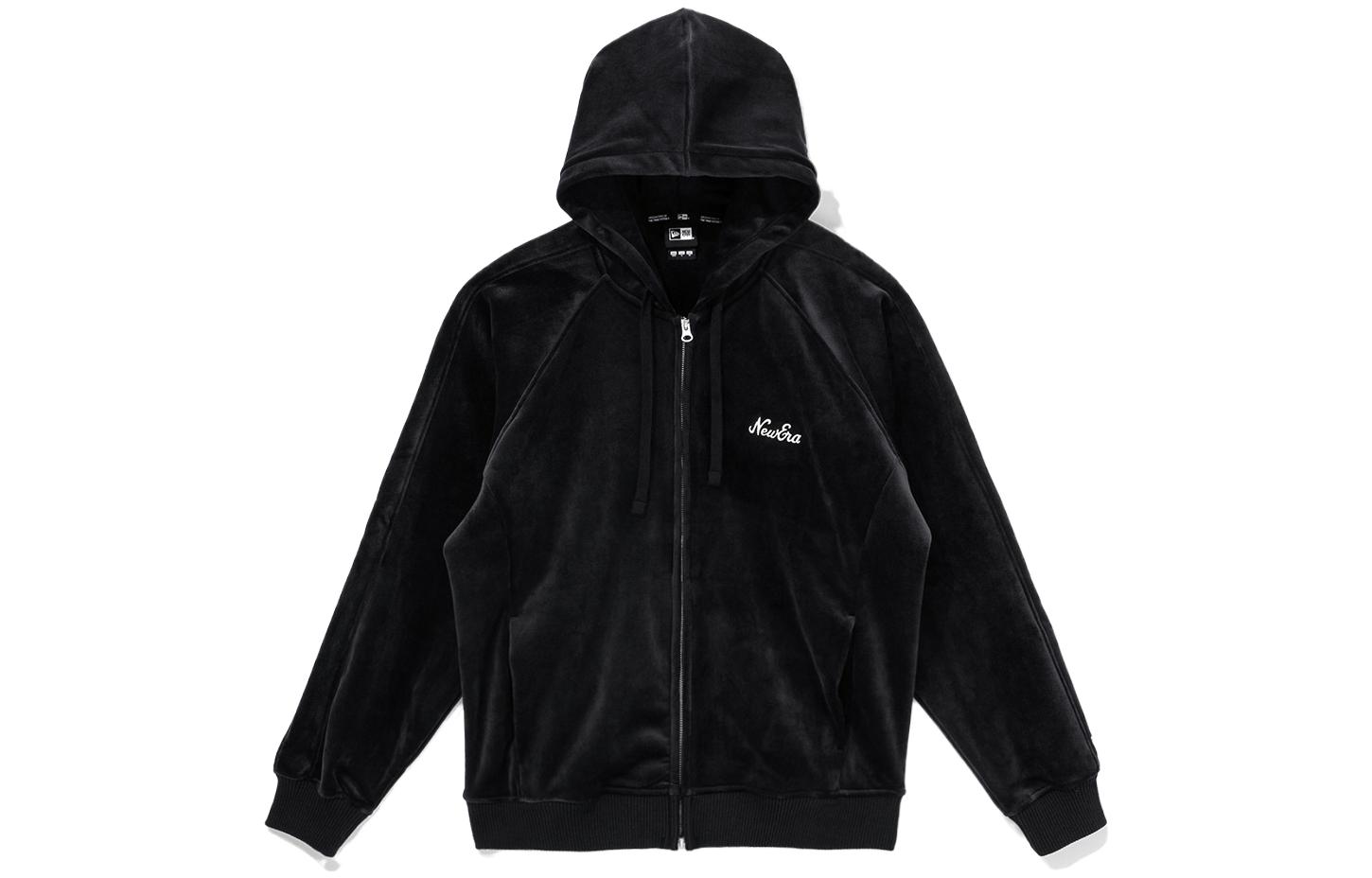 New Era Unisex Black Solid Color Loose Fit Zip-Up Hoodie Jacket 13783689