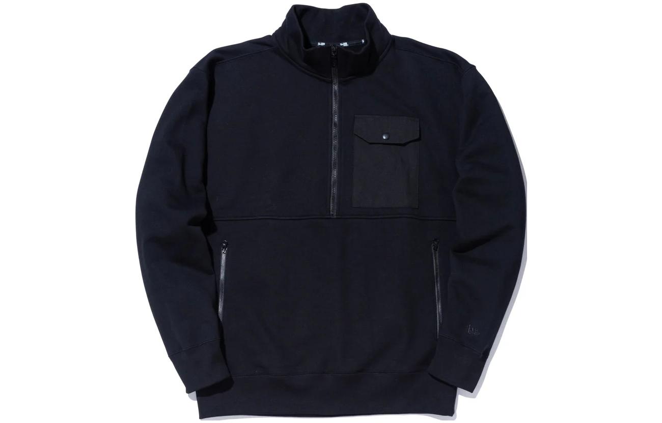 New Era Unisex Black Solid Zip-Up High Neck Sweatshirt 12943696