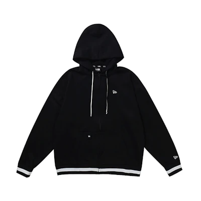 New Era Unisex Black Striped Embroidered Zip-Up Hoodie Jacket 12354564
