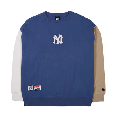 New Era Unisex Contrast Crewneck Pullover Sweatshirt Khaki Milk Color 13559739